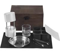 Machine à glaçons- Moules à glaçons- Jeu de 60 mm -Moule à glaçons avec bac d'égouttage et pince à glace et verre -Moules à glaçons résistants, bac à glaçons Argent Whisky, Americano.