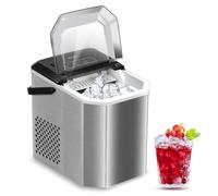 Machine à glaçons MPM - Portable en Acier Inoxydable avec Capacité de 12 kg - 2 Tailles de Glaçons au Choix - Fonction d’auto-nettoyage - Sans Raccordement à L’eau