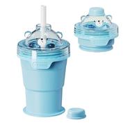 Machine à glaçons pliable à double usage, tasse à boire, moule à sphère de glace en silicone de qualité alimentaire, parfait pour la salle de sport et l ' extérieur, moule à sphère avec paille