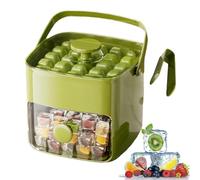 Machine À Glaçons Portable À Double Couche Avec 48 Compartiments - Moule À Pression Rapide Par Bouton Avec Bac De Stockage Et Couvercle | Accessoire Pour Cocktail Whisky Café Glacé & Boissons Maison