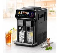 Machine à Glaçons Portable de Comptoir, Machine à Granita Tout-en-Un | Avec Écran Tactile LCD, 1 kg Capacité de Stockage, Réservoir d’Eau 1,5 L, pour Salons de Thé & Desserts(Black)