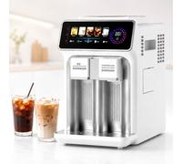 Machine à Glaçons Portable de Comptoir, Machine à Granita Tout-en-Un | Avec Écran Tactile LCD, 1 kg Capacité de Stockage, Réservoir d’Eau 1,5 L, pour Salons de Thé & Desserts(White)