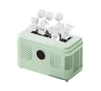 Machine à Glaçons Portable - Mini Congélateur Pas, Compact et Rapide, 12 Glaçons en 10 Min pour Maison, Bureau et Camping,avec Adaptateur CC 12 V(beige)