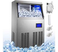 Machine à Glaçons Professionnelle 50KG par 24H 4X9 Cubes Machine à Glaçons Automatique Commercial Ice Maker Réglage de l'Épaisseur