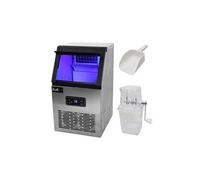 Machine à Glaçons Professionnelle en Inox pour Restaurants, Bars et Salon de Thé, 40kg de Glaçons en 24h, Broyeur à glace pilée