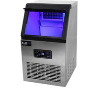 Machine à Glaçons Professionnelle en Inox pour Restaurants, Bars et Salon de Thé, 40kg de Glaçons en 24h, Broyeur à glace pilée