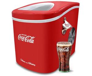 Machine à glaçons Salco Coca-Cola - Fabricant de glaçons avec 2 tailles de glaçons - Design rétro rouge - Machine à glaçons portable pour cocktails, boissons et soirées (12 kg par 24 heures - Rouge)