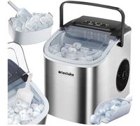 Machine à glaçons - TECTAKE - Machine à glace ARCTIC en acier avec réservoir d'eau de 1,2 L avec 2 tailles de glaçons - Argent