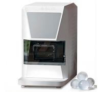 Machine à glaçons transparente de comptoir, machine à sphère de glace en cristal d'une capacité de 1,2 L, 2 boules de glace en 55 minutes, machine à glaçons sphérique autonettoyante(White,130W-55MINS)