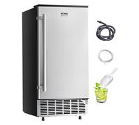 VEVOR Machine à Glaçons sous Plan Encastrable, Appareil de Préparation de Glaçons Capacité 36,3 kg/24 h, avec Porte Réversible en Acier Inoxydable, Drainage Électrique, pour Cuisine Bar Bureau Maison