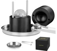 Machine à glaçons VEVOR Jeu de moules à glaçons 60 mm, Moule à glaçons Boule à glace avec pince à glace & bac à égouttement, Alu noir Moules à glaçons résistants Bac à glaçons Whisky Americano, jus de