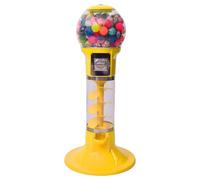 Machine à gommes pour enfants, distributeur de bonbons de style virevoltant de 43,3 pouces de hauteur, 100 jouets à capsules, grande banque de boules de gomme en spirale pour pièces de 1 $ seu yellow