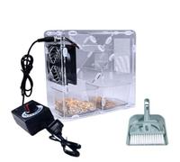 Machine à grains soufflés, nettoyeur de graines électrique avec 2 greniers indépendants et ventilateur à vitesse variable, transparent, facile à nettoyer