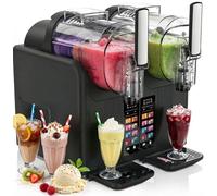 Machine à granita 2 litres pour boissons glacées, crèmes glacées, frappés et milkshakes : 7 programmes préréglés, autonettoyage, affichage LED(Black)