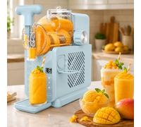 Machine À Granita 5 En 1 Pour Granita Et Glace À L'italienne,2 L Sans Glace,15 Min,8 À 10 Tasses,Autonettoyante,Bac D'Égouttement En Inox, Machine À Boissons Froides Pour La Cuisine Blue