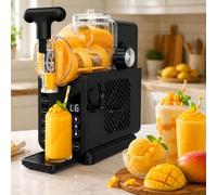 Machine À Granita 5 En 1 Pour Granita Et Glace À L'italienne,2 L Sans Glace,15 Min,8 À 10 Tasses,Autonettoyante,Bac D'Égouttement En Inox, Machine À Boissons Froides Pour La Cuisine Black