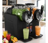 Machine a Granita, 7-in-1 Slushi Machine, Capacité 2l*2, 7 Programmes Prédéfinis, Machine à Boissons Glacées Autonettoyante, Granités, Cocktails, Frappés, Milkshakes, Granite, Slushy, Noir Black