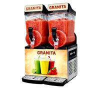 Machine à Granita Professionnelle 2 × 15 L - Granité/Slush - Éclairage LED - Gaz R290-1000 W