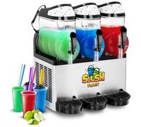 Royal Catering Machine Appareil À Granitas Granita Granité Granités Slush Sorbet Frappé RCSL 3/10 (3 x 10 l, Moteur 800 W, -3 à -2 °C, Éclairage LED, Sans BPA)