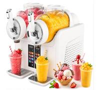 Machine à Granité 2x2 L, Machine à Boissons Glacées Autonettoyante, Pour Granitas Margarita Milk-Shake Restaurant Café Bar Maison, Distributeur De Boissons Frappées Avec 7 Programmes Prédéfinis White