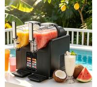 Machine à granité à double réservoir de 2 L, 380 W, 7 modes prédéfinis, autonettoyante, smoothies en 18 à 25 minutes, for les magasins de thé à bulles et les restaurants
