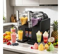 Machine à granité commerciale à double réservoir 430 W 2 L, 7 programmes prédéfinis avec affichage LED et nettoyage automatique, pas de glace nécessaire, for smoothies