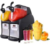Machine à Granité De Glace Commercial De 5 L, Machine à Granité De Glace Commerciale De 300 W, Machine à Granité De Glace De Comptoir avec Mélangeur à Smoothie De 2,5 L * 2
