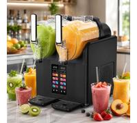 Machine À Granité Double Cuve 2 L/68 Oz, Appareil À Boissons Glacées Avec 7 Programmes, Sans Glaçons, Autonettoyage Et Verrouillage Enfant, Pour Margaritas, Frappés Et Milk-Shakes, Blanc Black