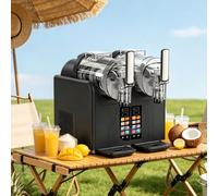 Machine à granité et à crème glacée 7 en 1, double réservoir de 2 L, service doux en 30 à 45 minutes, autonettoyante, for margaritas, milkshakes, usage domestique et commercial