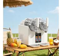 Machine à granité et à crème glacée 7 en 1, double réservoir de 2 L, service doux en 30 à 45 minutes, autonettoyante, for margaritas, milkshakes, usage domestique et commercial