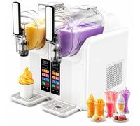 Machine À Granité Et Sorbetière 2-En-1, Double Cuve 2 X 2 L, 7 Programmes Automatiques, Pour Margaritas, Smoothies, Milk-Shakes, Sorbets, Cocktails Et Boissons Glacées, Usage Domestique white