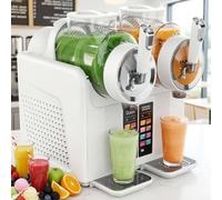 Machine à granité et sorbetière 7 en 1, 7 modes for smoothies, milkshakes, cocktails, temps de préparation de 20 à 30 minutes, double réservoir, autonettoyante(White)