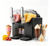 Machine à Granité, Machine à Boissons Glacées avec 7 Programmes Prédéfinis, Grande Capacité De 2x2 L, pour Glaces À L'italienne, Granitas Margarita Milk-shake Restaurant Café Bar Maison Black