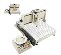 Machine à graver CNC 2200W Machine Outil de Gravure pour Métal/Verre/Bois, Connexion à Quatre Axes, Mode de Contrôle Ordinateur, 24000RPM, 104.5x72cm Zone de Travail Max Epaisseur 130mm