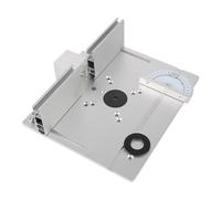 Machine À Graver En Alliage D'aluminium, Outils De Menuiserie, Table Routeur, Plaque D'insertion, Guide Jauge D'onglet For Bancs Travail Du Bois Centrage De PréCision(Silver Plate Set)