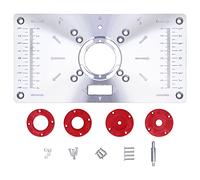 Machine à graver le bois, planche à rabat, plaque d'insertion de Table de routeur, alliage d'aluminium Durable pour le bricolage du travail du bois (Rouge)