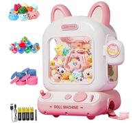 Machine à griffes pour enfants avec lumière et musique, mini distributeur automatique avec œuf surprise Muppet et pièce de jeu USB/jouet pour tout-petits à piles pour fête d'anniversaire, 10 pièces