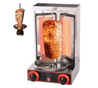 Machine À Grill Shawarma À Gaz, Machine À Kebab Vertical avec Bouton De Contrôle De Température, Rotation À 360°, Rôtissoire en Acier Inoxydable pour Usage Commercial Et Domestique