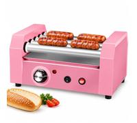 Machine à griller les hot-dogs en acier inoxydable, capacité de 6 hot-dogs | Mini gril et chauffe-saucisses, grille et réchauffe les saucisses, rotation à 5 rouleaux, stands de nourriture ou barbecues