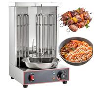 Machine à Griller Shawarma En Acier Inoxydable Avec 2 Tubes Chauffants Et Plateau De Récupération De Viande, Grill électrique Shawarma Avec Plage De Température : 50-300°c Et Sonde De Température