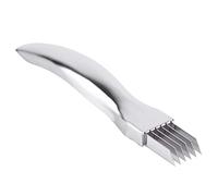 Machine à Hacher Les Échalotes, Multifonctionnel en Acier Inoxydable Oignon Cutter Fleur Verte Râpe Légumes Couteau d'Échalote Cutter Outils de Cuisine (Argenté*1Pcs)