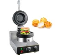 Machine à hamburger commerciale, machine à pain pour hamburger grillé, plaques antiadhésives, contrôle de température 50-300 ℃, chauffage double face, minuterie de 5 minutes