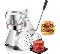 Machine à hamburger commerciale robuste - Presse à viande en acier inoxydable avec 3 moules interchangeables pour restaurants, cuisine et transformation des aliments