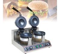 Machine à Hamburger électrique à Glace, Machine à gaufres électrique en Acier Inoxydable 1300 W, Presse à panini électrique antiadhésive, température réglable de 50 à 300 ℃, Chauffage Double Face,B