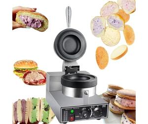 Machine à hamburger électrique commerciale 1200 W, gaufrier, presse à hamburger antiadhésive, en acier inoxydable, pour gaufres, paninis et jambon