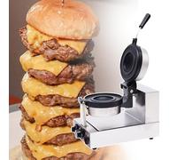 Machine à hamburger électrique, gaufrier à hamburger, antiadhésif et rotatif à 180°, conception en acier inoxydable, adapté à un usage domestique et commercial (A)