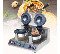 Machine à Hamburger électrique, gaufrier Commercial, gaufrier électrique en Acier Inoxydable 1300 W, contrôle de la température 50-300 ℃, pour la Cuisine à Domicile, Le Petit-déjeuner,B