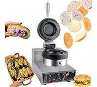 Machine à hamburger électrique, gaufrier, machine à burgers glacés, presse à panini commerciale 1200 W, température réglable 50-300 °C, poêle antiadhésive (220 V)