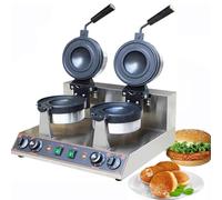 Machine à hamburger électrique, gaufrier pour hamburgers, gaufrier professionnel, presse à panini antiadhésive, plateau rotatif, pour usage domestique/commercial, double tête