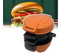 Machine À Hamburger Électrique, Machine À Hamburger Électrique Antiadhésive, Mini-machine À Petit-déjeuner Ronde Pour Croissants Et Gaufres,Orange